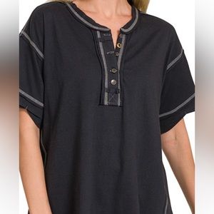 Zenana raw hem slouchy tee. NWOT